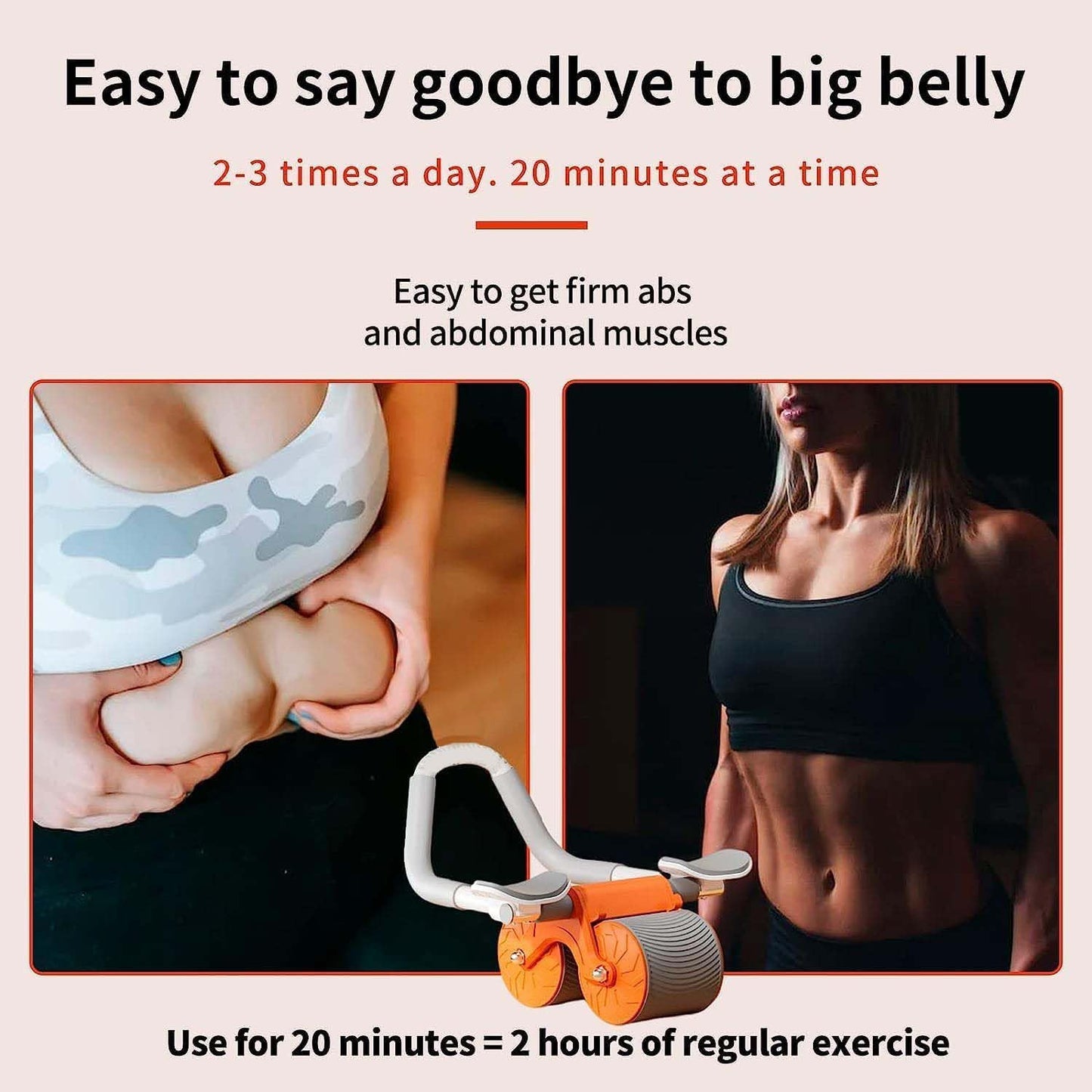 Abs Roller for Men & Women Professional Ab Roller Automatic Rebound With Elbow Support, Timer, Knee Mat Abs Roller Wheel Abs Workout Equipment Abdomen Exercise Equipment for Home