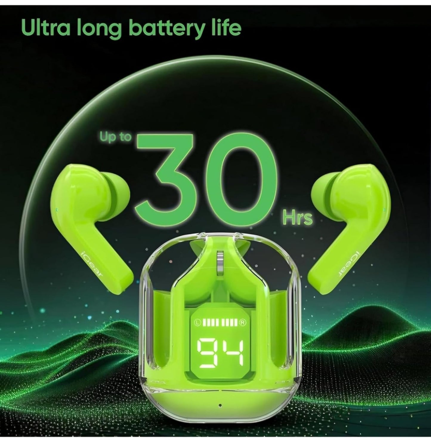 Wireless Earbuds, Ultrapods max TWS Bluetooth Earphones with Charging Case and LED Digital Display, Microphone