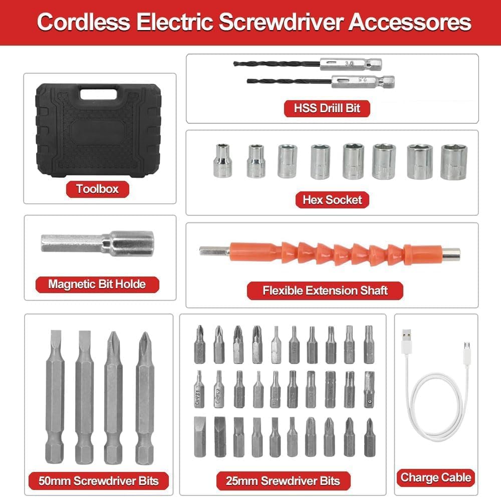 Portable Cordless USB Charging Mini Electric Screwdriver Automatic Screwdriver Hand Drill Wrench Electric Tools