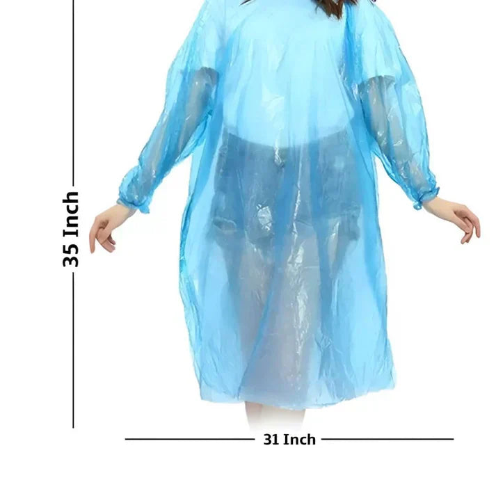 Unisex Disposable Rain Coat for Emergency Use Waterproof Rain with Smallest Pocket Size (pack of 5)