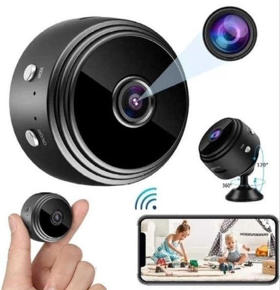 AB SmartEye Mini Wireless WiFi Security Camera | HD 1080p Indoor Video Recorder with Low Light Vision | Portable & Magnetic | Home, Office, and Baby Monitor