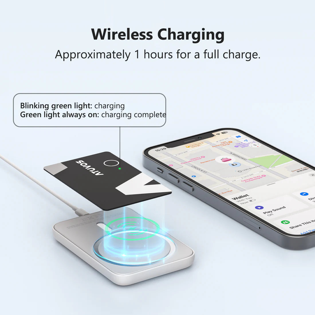 Smart Card Tracker Ultra-Thin Bluetooth GPS Locator Wallet and Luggage Finder App-Controlled Long Battery Life Compatible with iOS and Android Devices