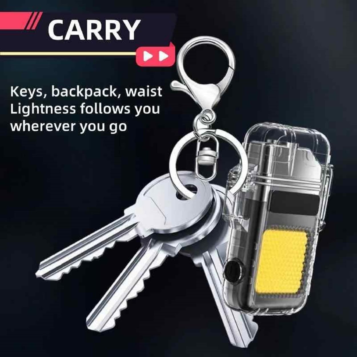 Waterproof Portable Mini LED Flashlight Lighter | USB Rechargeable Keychain Light | Outdoor Camping Emergency LED COB Light | Arc Plasma Lighter | Cigarette Electric Lighter| Electric Lighter