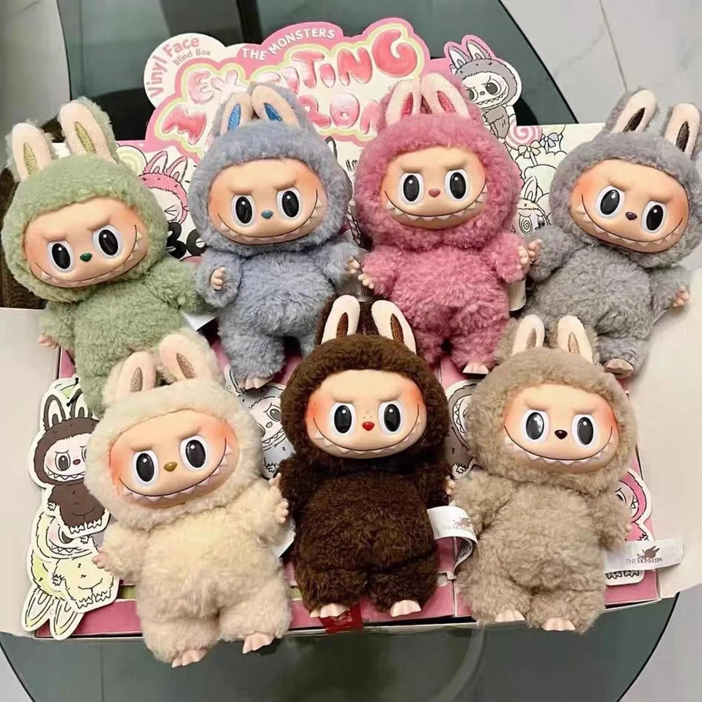 Labubu Plush Doll with Grumpy Smile | Labubu Doll V3 Kawaii Collectible Vinyl Figure | Trendy Labubu Blind Box | Unique Surprise Gift