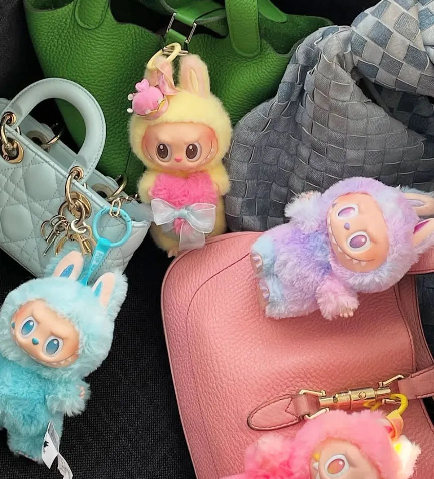 Labubu Plush Doll with Grumpy Smile | Labubu Doll V3 Kawaii Collectible Vinyl Figure | Trendy Labubu Blind Box | Unique Surprise Gift