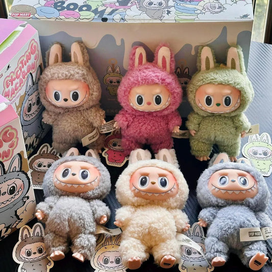 Labubu Plush Doll with Grumpy Smile | Labubu Doll V3 Kawaii Collectible Vinyl Figure | Trendy Labubu Blind Box | Unique Surprise Gift