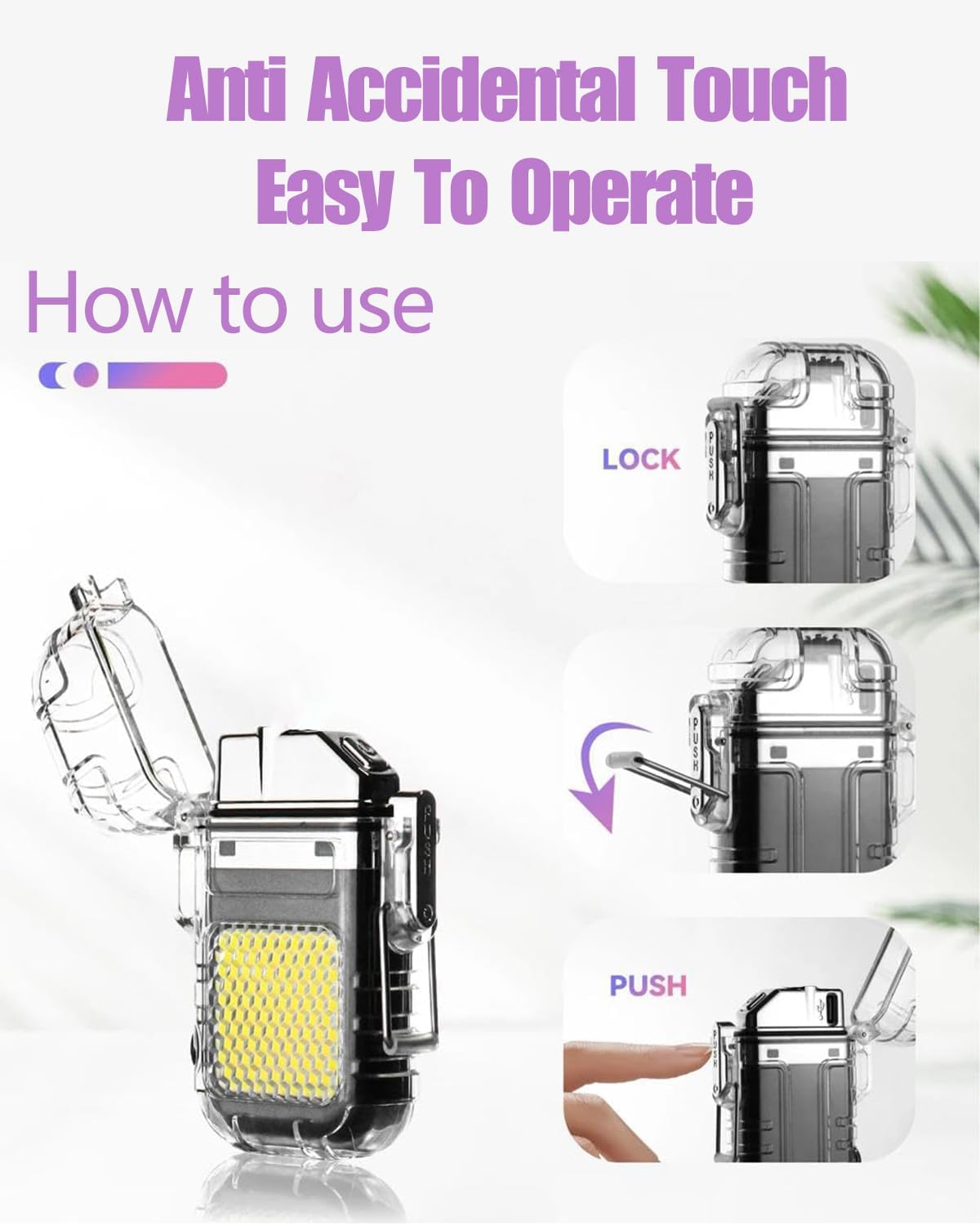 Waterproof Portable Mini LED Flashlight Lighter | USB Rechargeable Keychain Light | Outdoor Camping Emergency LED COB Light | Arc Plasma Lighter | Cigarette Electric Lighter| Electric Lighter