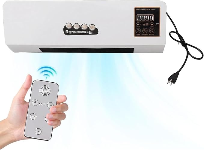 Mini Wall Mounted Air Conditioner(Heat Fan) Portable Air Conditioner Wall Mounted AC Fan with Digital Display