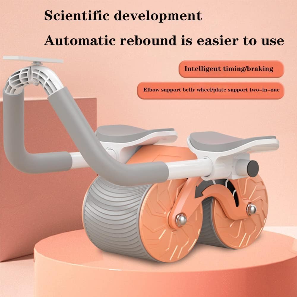 Abs Roller for Men & Women Professional Ab Roller Automatic Rebound With Elbow Support, Timer, Knee Mat Abs Roller Wheel Abs Workout Equipment Abdomen Exercise Equipment for Home