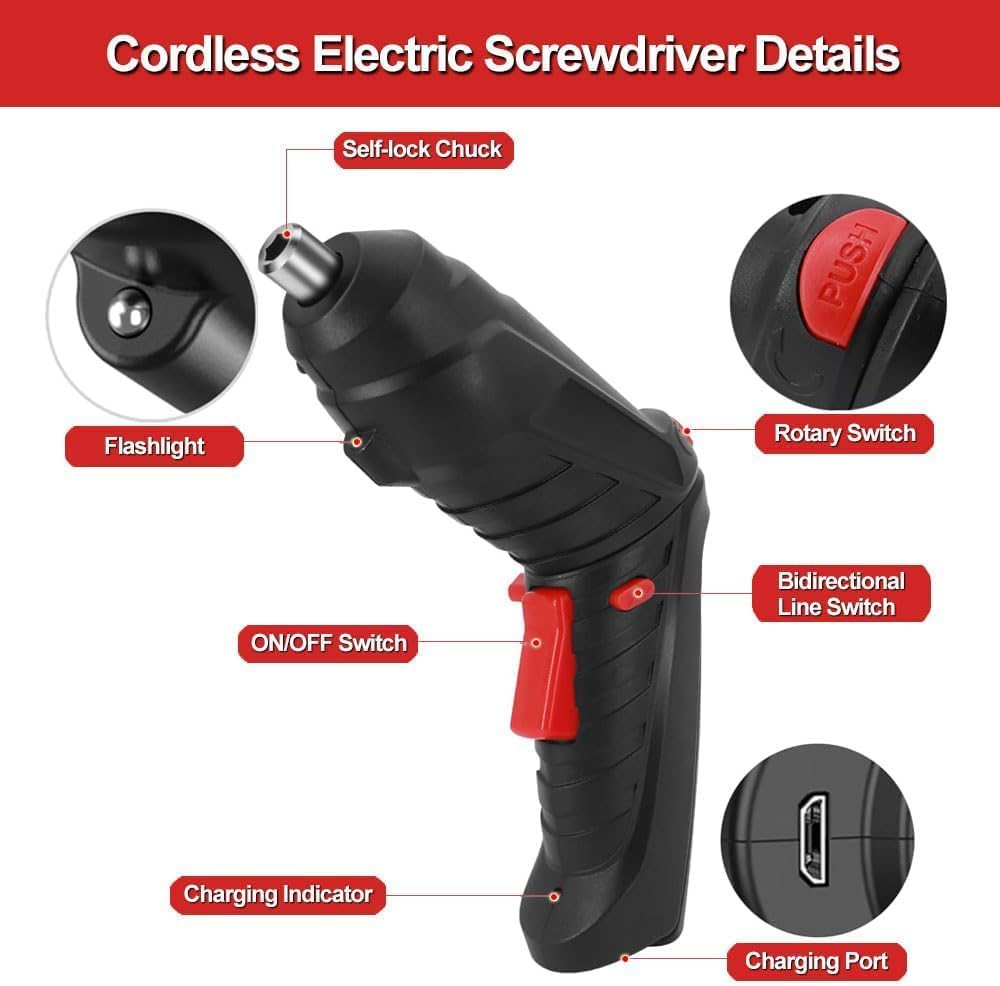 Portable Cordless USB Charging Mini Electric Screwdriver Automatic Screwdriver Hand Drill Wrench Electric Tools